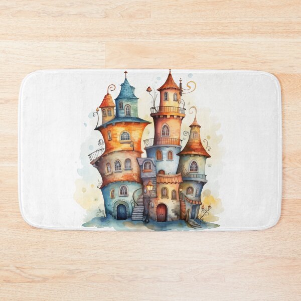 Item preview, Illustration of a small fairy city, watercolour designed and sold by Ekalininart.