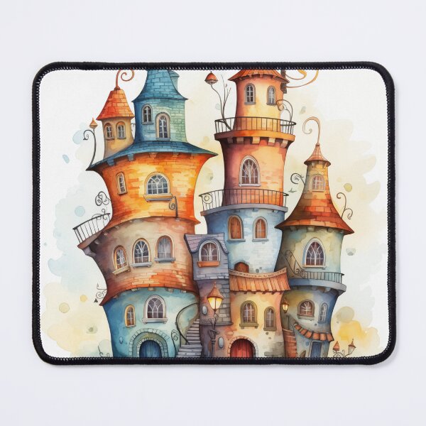 Item preview, Illustration of a small fairy city, watercolour designed and sold by Ekalininart.