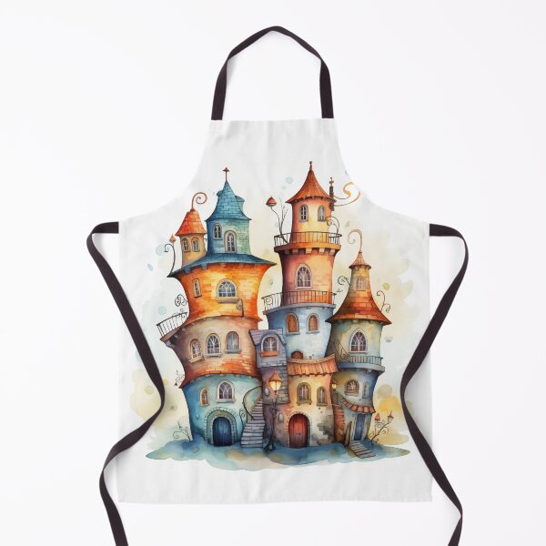 Item preview, Illustration of a small fairy city, watercolour designed and sold by Ekalininart.