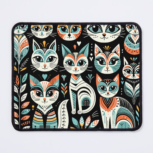 Item preview, Folklore Felines: Tribal Cat Tapestry pattern black cat designed and sold by toobel.