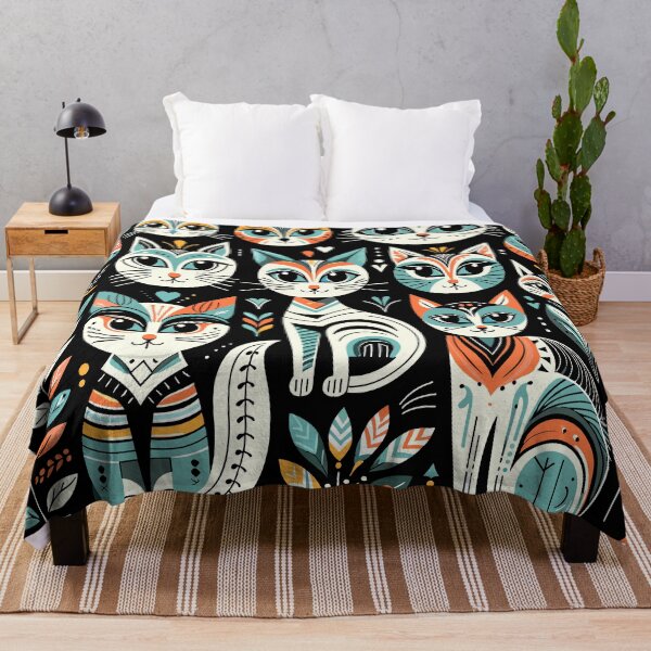 Item preview, Folklore Felines: Tribal Cat Tapestry pattern black cat designed and sold by toobel.