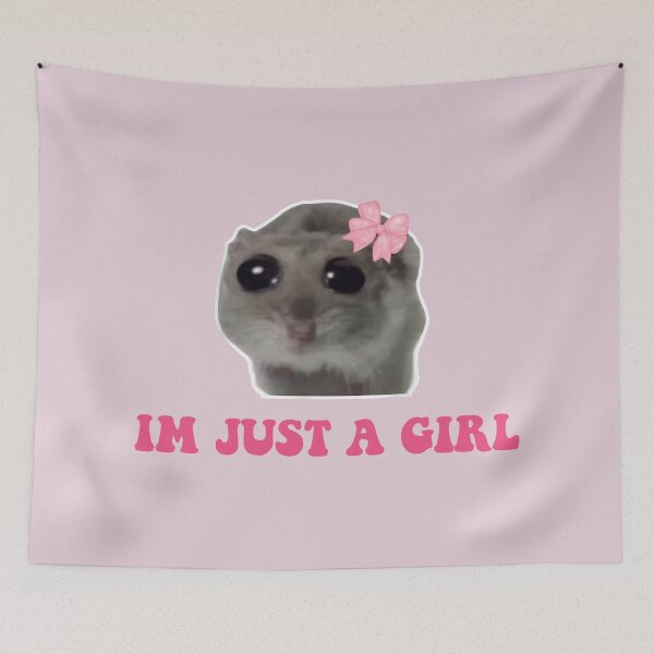 Item preview, Sad Hamster Im Just a Girl designed and sold by VerdePlantTees.