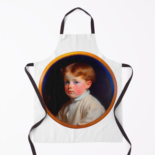 Item preview, The portert of a cute Victorian boy. Round tondo on a white background islated. Vintage design in the style of an old oil painting. designed and sold by LanaGustavsson.
