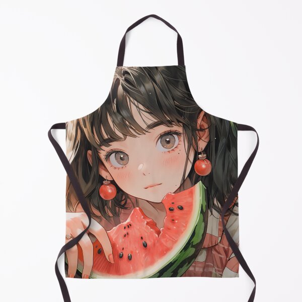 Item preview, Sunlit Serene Watermelon Anime Girl designed and sold by bubblegoth.