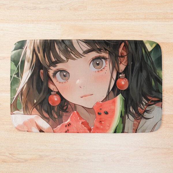 Item preview, Sunlit Serene Watermelon Anime Girl designed and sold by bubblegoth.