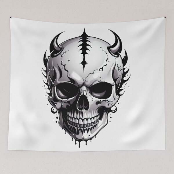 Item preview, An evil skull with horns designed and sold by Sopilka.