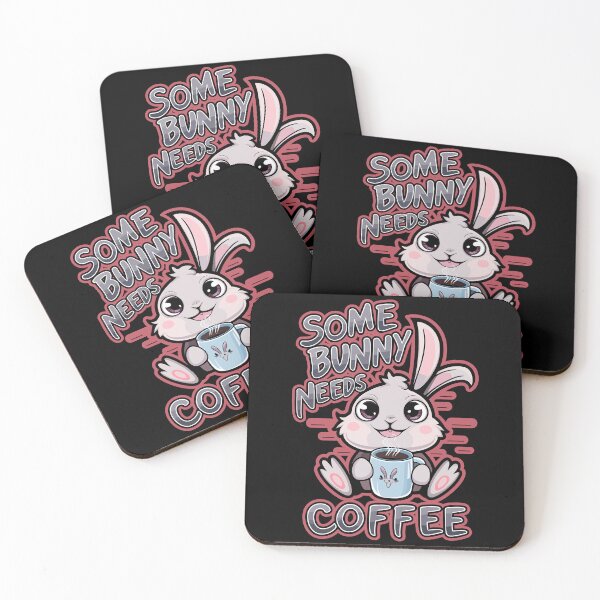 Item preview, Some Bunny Needs Coffee Kawaii Caffeine Saying designed and sold by Quirky Shirts.
