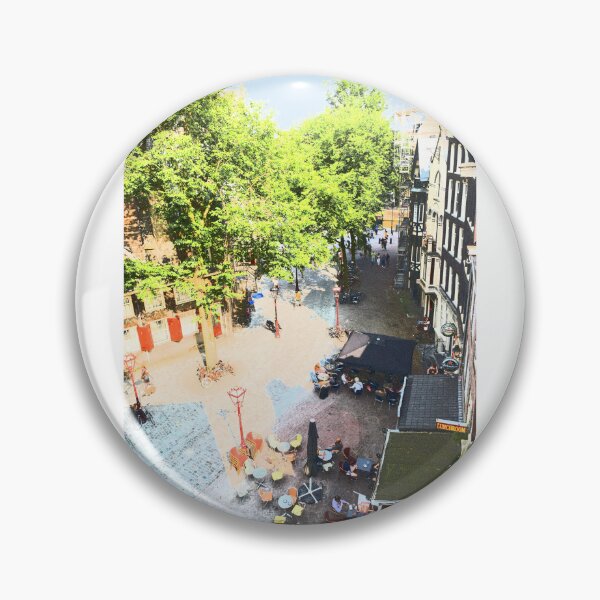 Item preview, Vintage Charm: Aerial Shot of Amsterdam Square with Café Patios and Trees designed and sold by InbalTurShalom.