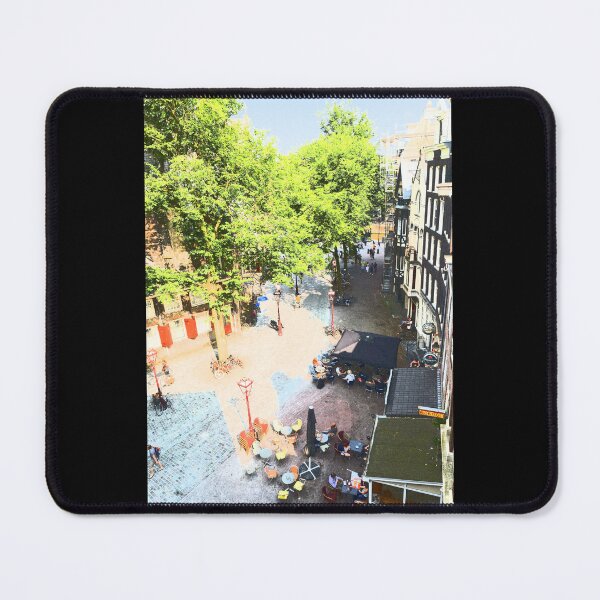 Item preview, Vintage Charm: Aerial Shot of Amsterdam Square with Café Patios and Trees designed and sold by InbalTurShalom.