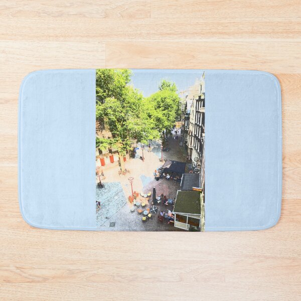 Item preview, Vintage Charm: Aerial Shot of Amsterdam Square with Café Patios and Trees designed and sold by InbalTurShalom.