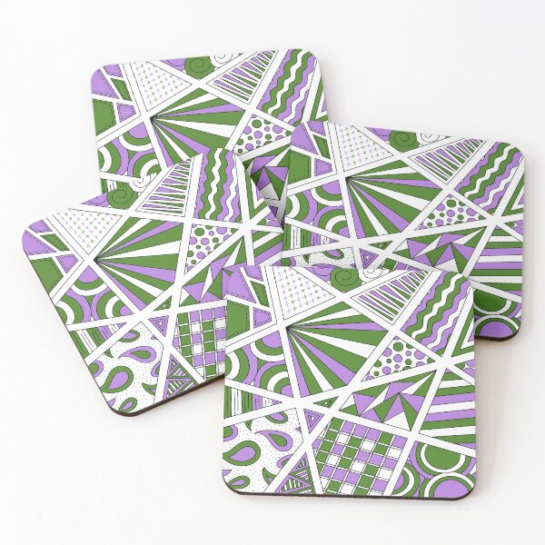 Item preview, Genderqueer Pride Zen Doodle Abstract Modern Lavender Green designed and sold by JoyfulJen.