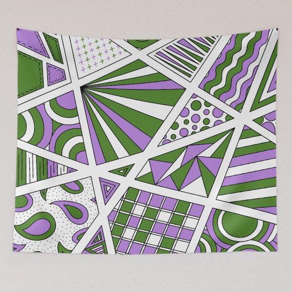 Item preview, Genderqueer Pride Zen Doodle Abstract Modern Lavender Green designed and sold by JoyfulJen.