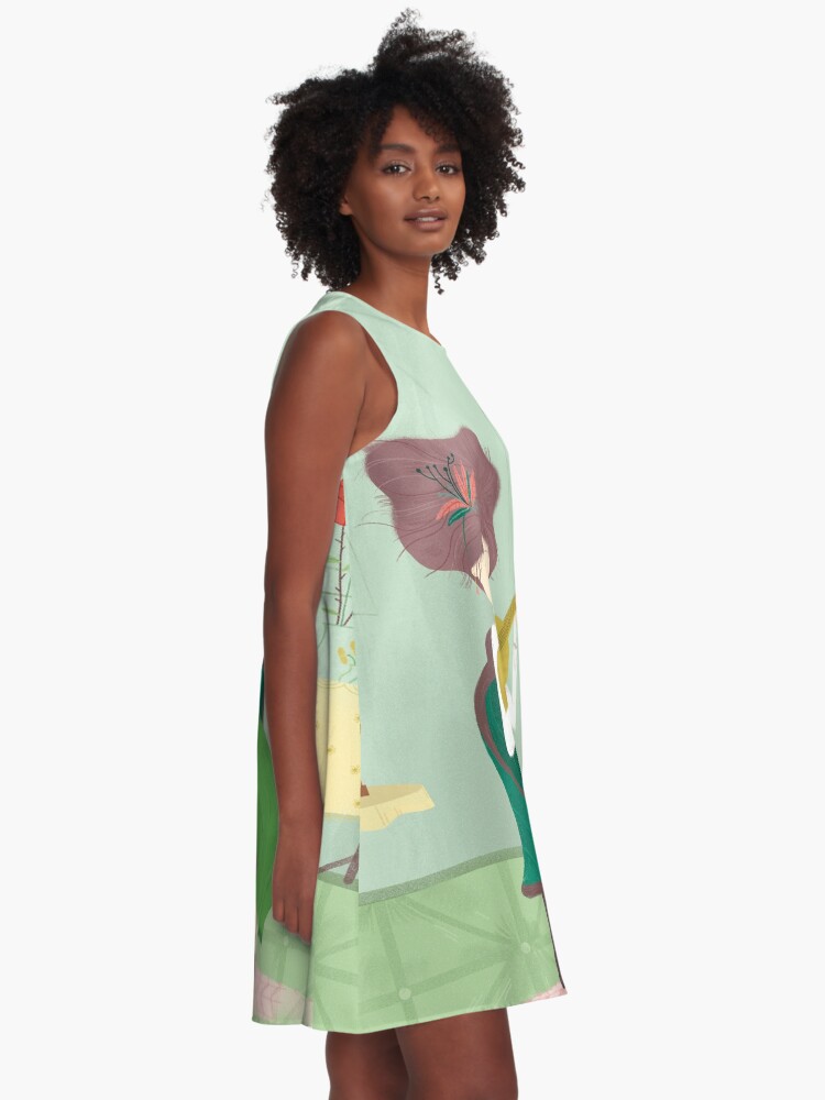 Imagen 2 de 4, Vestido acampanado con la obra Guitar Girl, diseñada y vendida por beabgv.