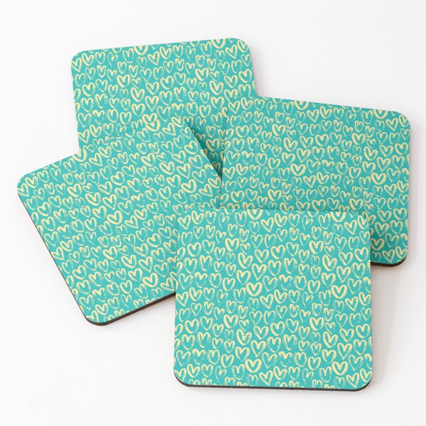 Item preview, Acqua Sketch Hearts and Love Pattern designed and sold by Pink Lemon.