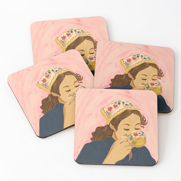 Item preview, Pretty Afternoon Tea - Illustration Pink BG designed and sold by Pilar Bidó.
