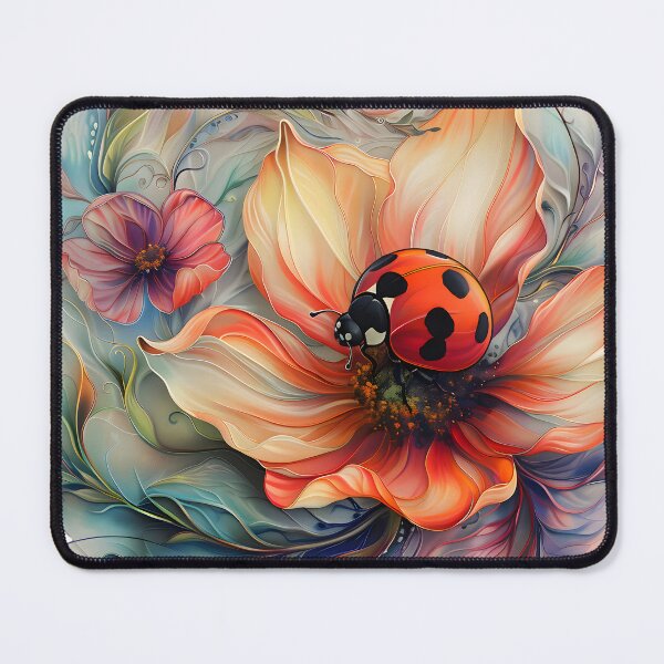 Item preview, Stained Glass Serenity: A Ladybug's Dream designed and sold by AI-Only Creations.