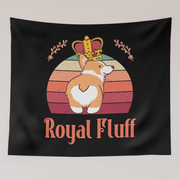 Item preview, FUNNY VINTAGE SUNSET ROYAL FLUFF CUTE CORGI BUTT  designed and sold by FlutteringWings.