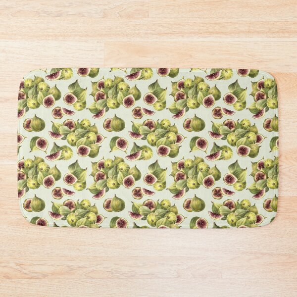 Item preview, A pile of ripe figs, picked whole and cut fruit hand-drawn watercolor seamless pattern  designed and sold by BartolArt.