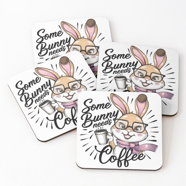Item preview, Some Bunny Needs Coffee Cartoon Gift designed and sold by Quirky Shirts.