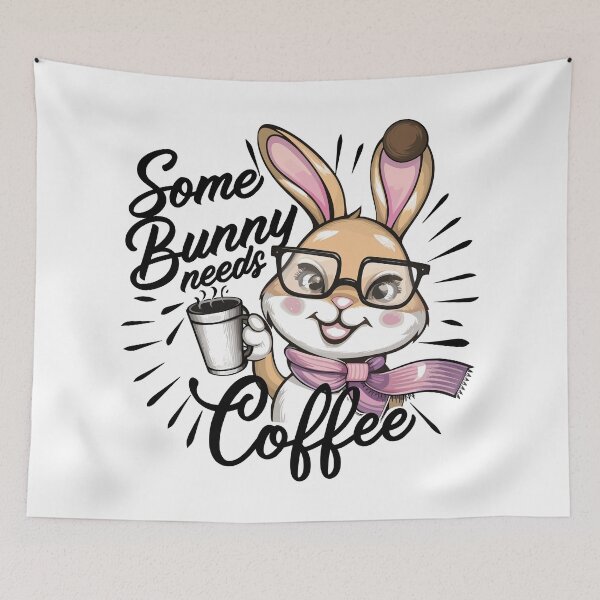 Item preview, Some Bunny Needs Coffee Cartoon Gift designed and sold by Quirky Shirts.