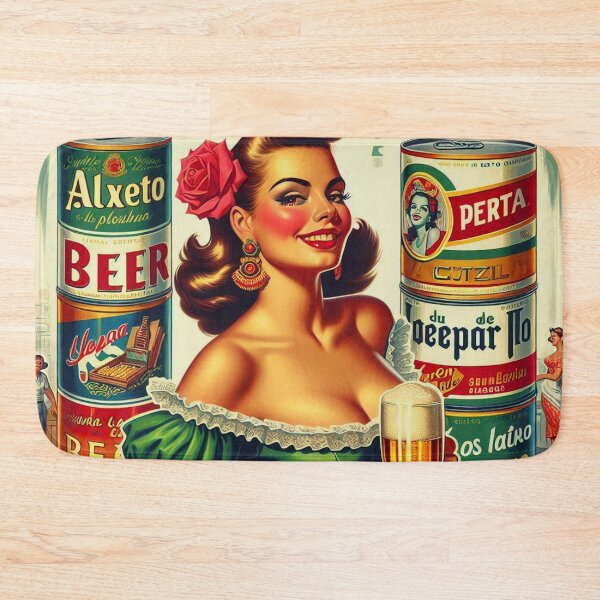Item preview, Vintage Beer Pin-up designed and sold by PulpVintage.