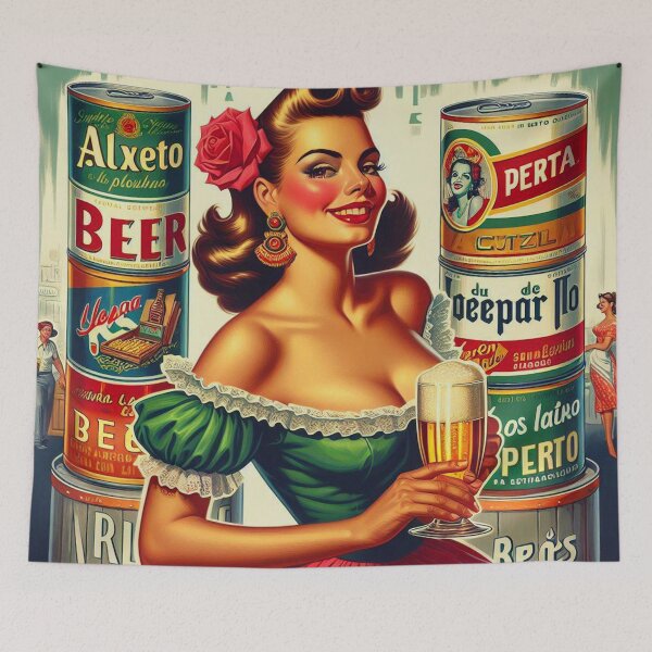 Item preview, Vintage Beer Pin-up designed and sold by PulpVintage.