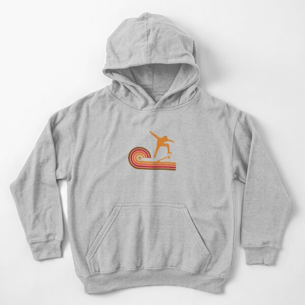 Retro Style Skateboarder Vintage Skateboarding Kids Pullover Hoodie