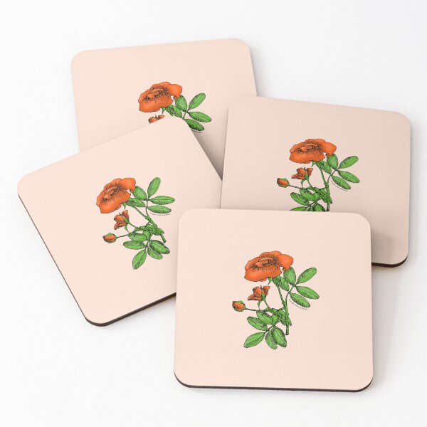 Item preview, Orange High-Centered Rose Bloom Single 1-7 Petals Almost Flat designed and sold by Rachael Taylor.