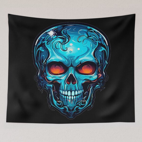 Item preview, Abstract blue skull designed and sold by Sopilka.