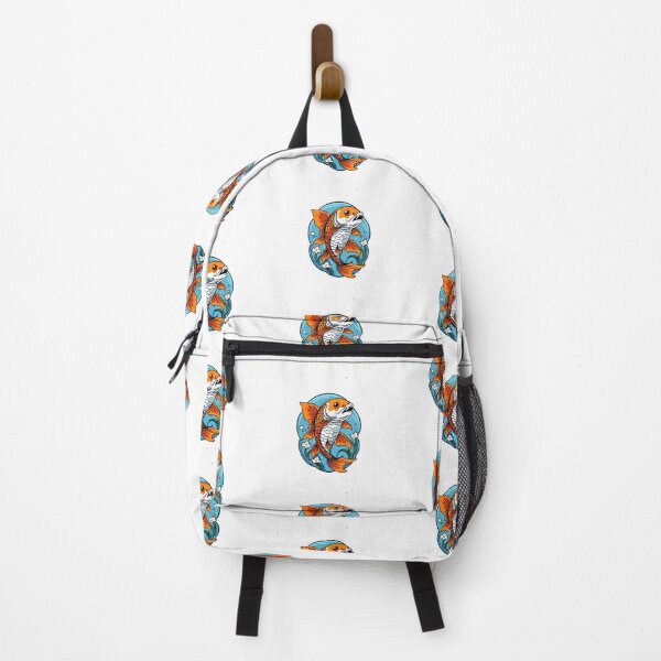 Item preview, Koi fish with blue water background and white flowers designed and sold by SimoesArtistry.