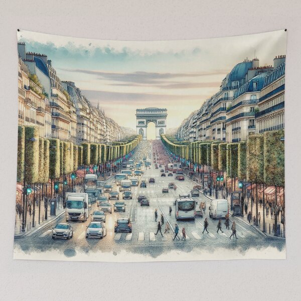 Aperçu de l'œuvre Ambiance matinale sur les Champs-Élysées créée et vendue par Cerberus-Art.