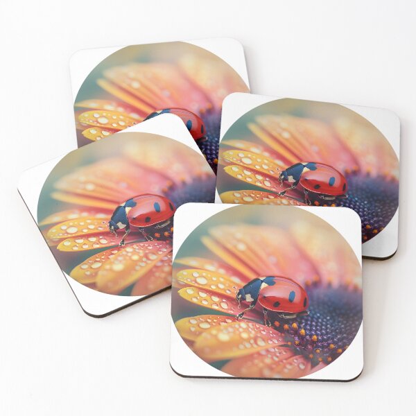 Item preview, Glistening Serenity: Ladybug on Petal designed and sold by AI-Only Creations.