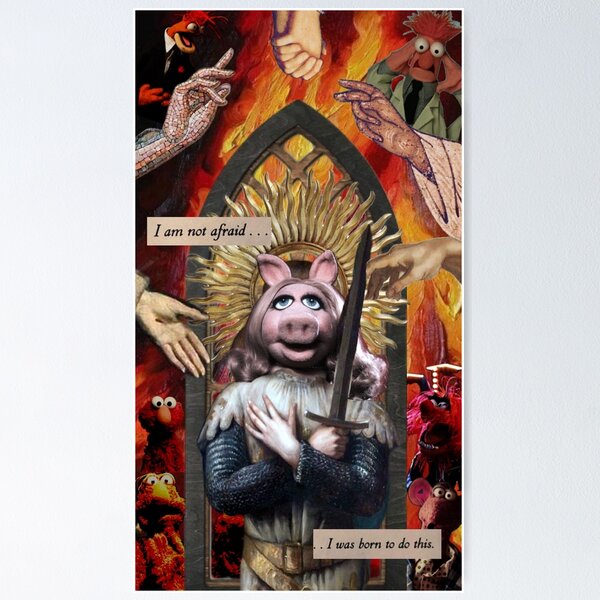 Item preview, Saint Piggy of Arc // Muppet Collage designed and sold by Evan Bode.