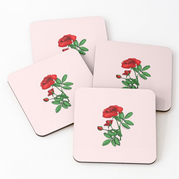 Item preview, Bright Red High-Centered Rose Bloom Single 1-7 Petals Almost Flat designed and sold by Rachael Taylor.
