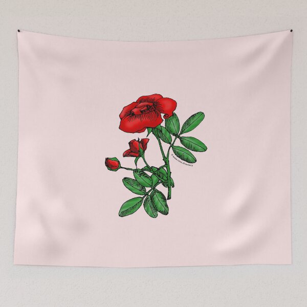 Item preview, Bright Red High-Centered Rose Bloom Single 1-7 Petals Almost Flat designed and sold by Rachael Taylor.