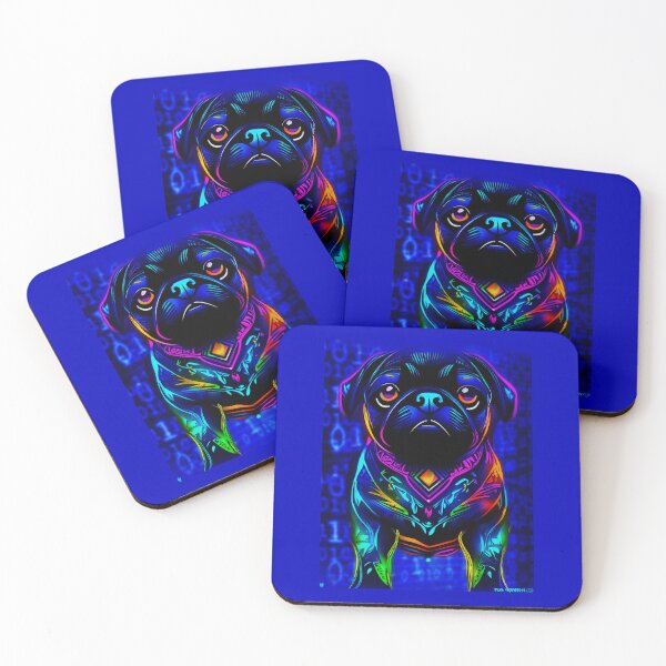 Item preview, Pug NEON INDIAN 27 designed and sold by RedBluffTraders.