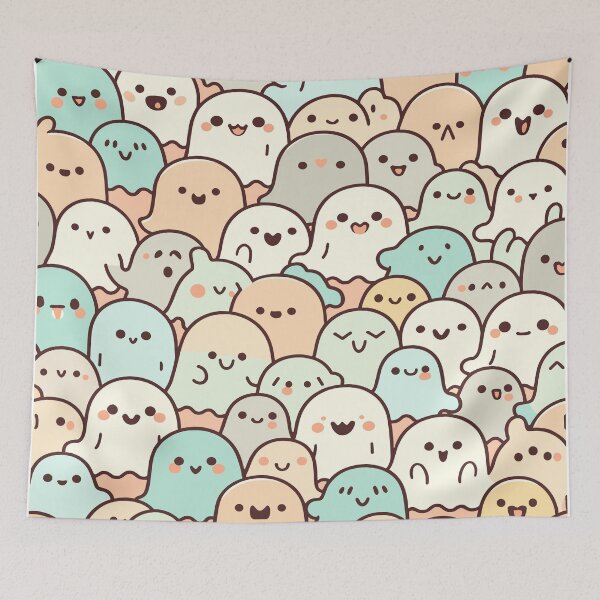 Item preview, Ghostly Gathering: Cute Specter Squad spooky pattern designed and sold by toobel.