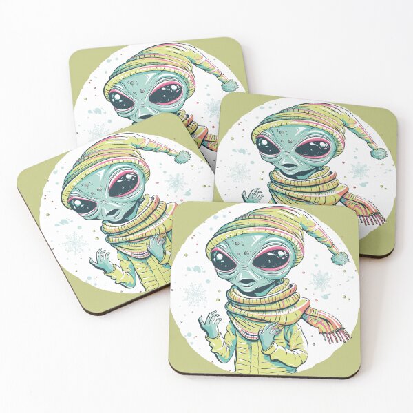 Item preview, Alien in Winter Attire Illustration designed and sold by Griffin Door.