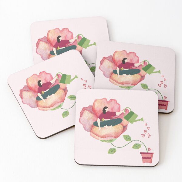Item preview, Girl helping  flower grow with love  designed and sold by MiaArtLovers.
