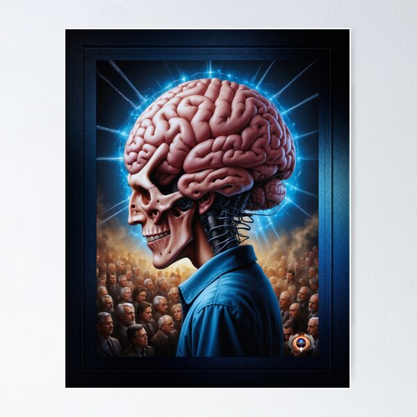 Item preview, Indoctrinating The Masses Cautionary AI Concept Art by Xzendor7 designed and sold by Xzendor7 Digital Art Creations.