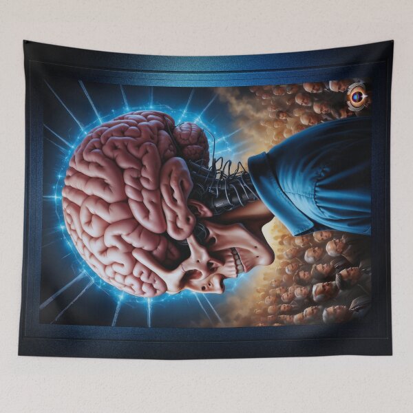 Item preview, Indoctrinating The Masses Cautionary AI Concept Art by Xzendor7 designed and sold by Xzendor7 Digital Art Creations.