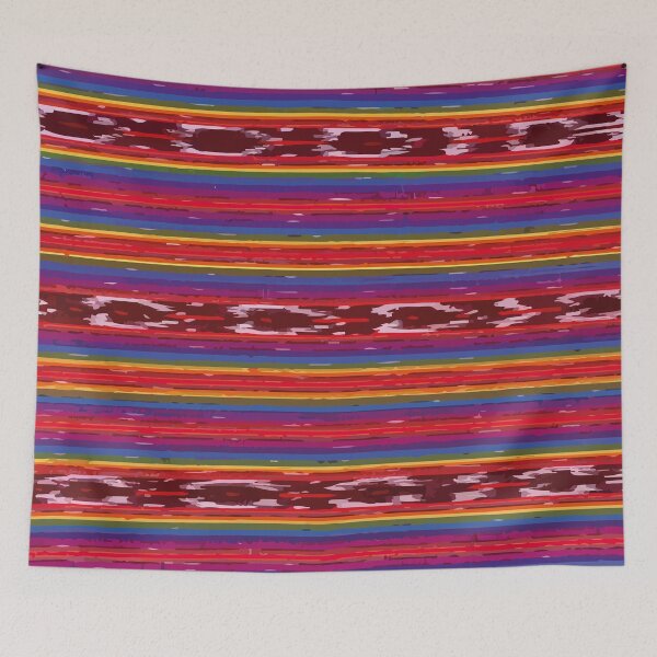 Item preview, Rainbow vibrant rebozo textile maximalist boho chic decor designed and sold by T-Mex.