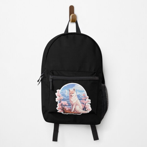 Item preview, Nature Silhouette Beautiful landscape, mountain, pink flowers, stress relief, polar fox designed and sold by SMARTKIT DESIGNAGENCY.