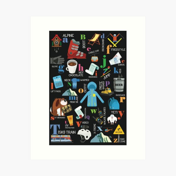 Item preview, A-Z Skiing Poster 2 designed and sold by GAGodel.