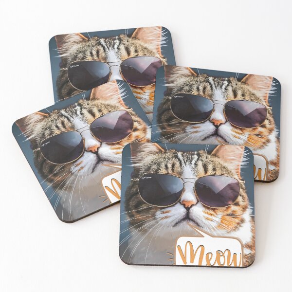 Item preview, Meow Cat in Glasses designed and sold by MrChimpStore.