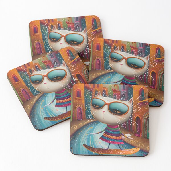 Item preview, City Whiskers: A Feline's Skate Through Whimsy designed and sold by Moisky Art.