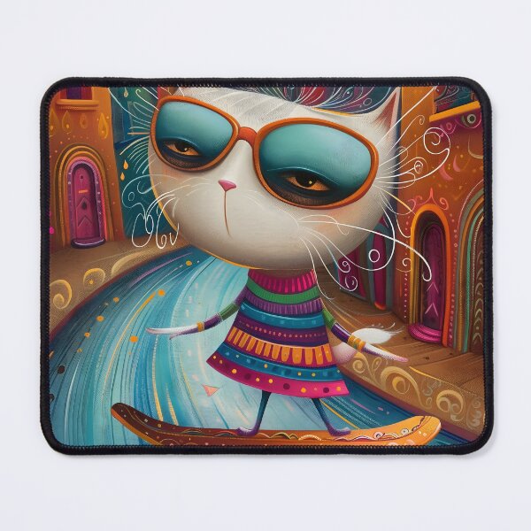 Item preview, City Whiskers: A Feline's Skate Through Whimsy designed and sold by Moisky Art.