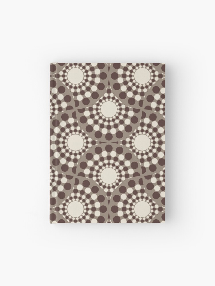 Journal, Chocolate Drops Night Swim and Molasses Dot Mandala Fans designed and sold by Triplicate Limited