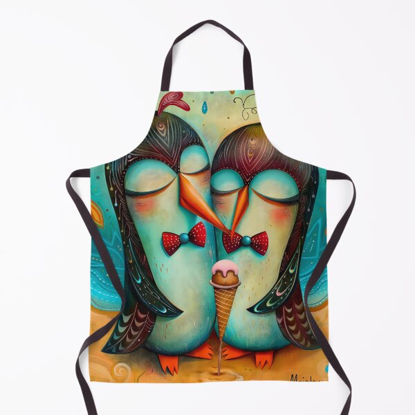 Item preview, Sweetheart Waddle: Penguins Sharing a Moment of Delight designed and sold by Moisky Art.