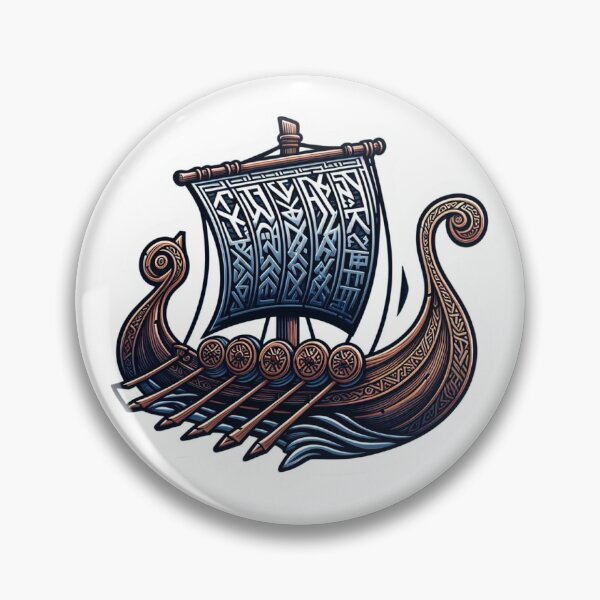 Item preview, Nordic boat with runes designed and sold by Miikki00.